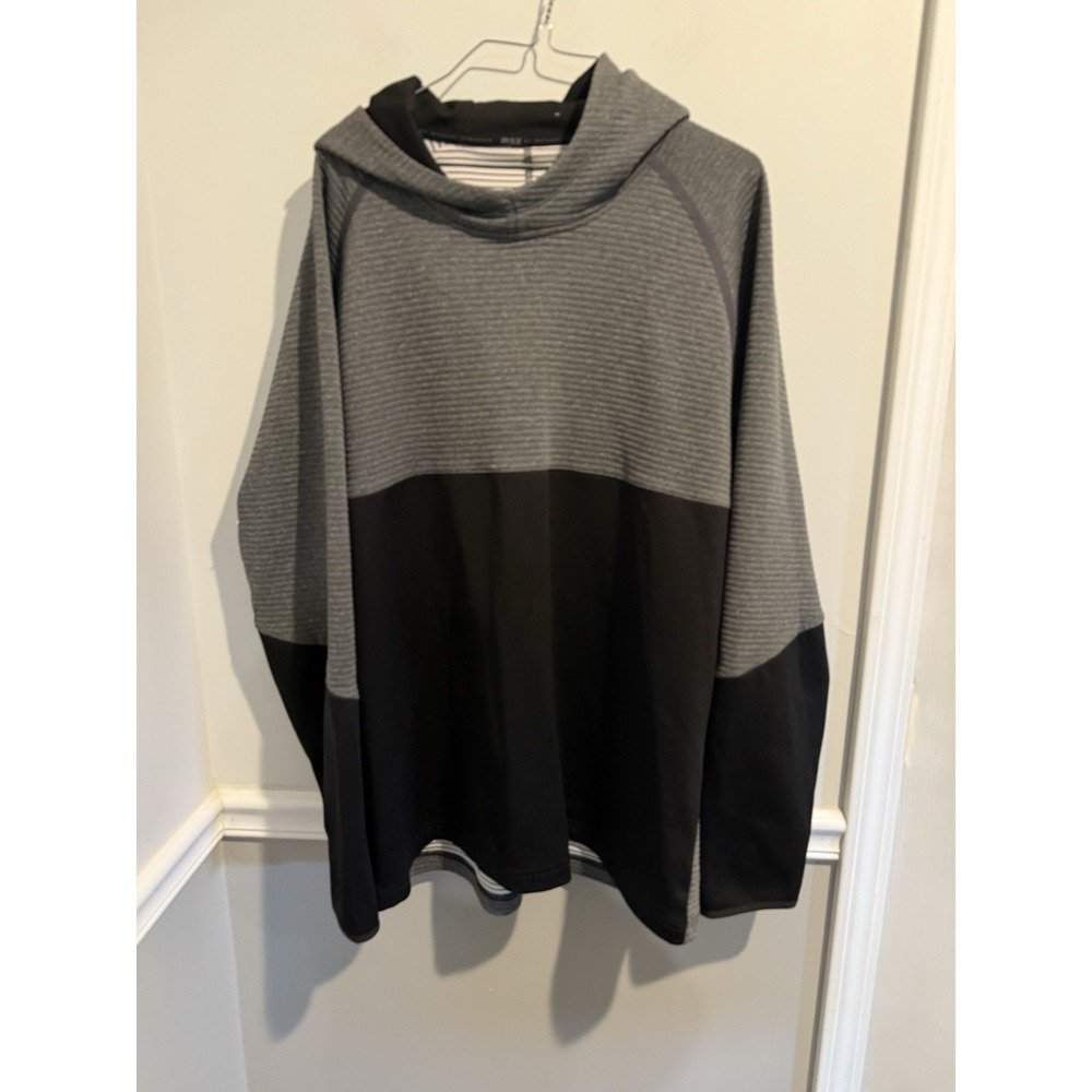MSX‎ By Michael Strahan Mens Active Hoodie Sweatshirt Black Gray Long Sleeves XL